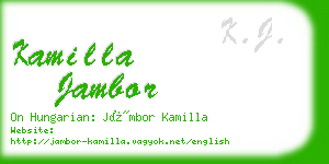 kamilla jambor business card